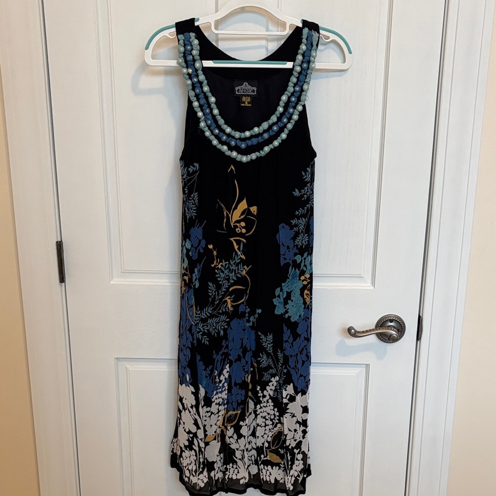 Angie Black and Blue Floral Dress
